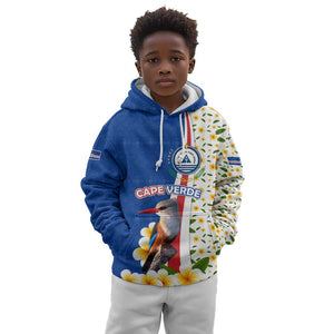 Cape Verde Kid Hoodie Kingfisher Bird Floral Flag Spirit - African Pride