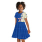 Cape Verde Kid Short Sleeve Dress Kingfisher Bird Floral Flag Spirit - African Pride