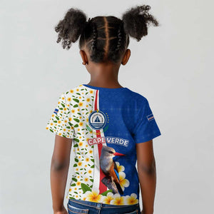 Cape Verde Kid T shirt Kingfisher Bird Floral Flag Spirit - African Pride