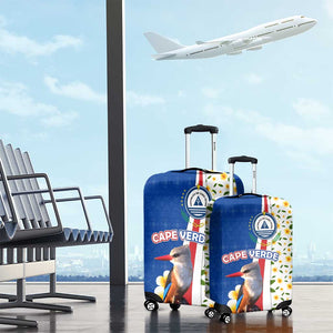 Cape Verde Luggage Cover Kingfisher Bird Floral Flag Spirit - African Pride