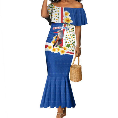 Cape Verde Mermaid Dress Kingfisher Bird Floral Flag Spirit - African Pride
