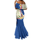 Cape Verde Mermaid Dress Kingfisher Bird Floral Flag Spirit - African Pride