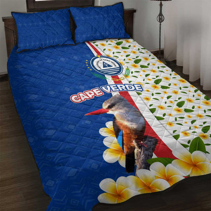 Cape Verde Quilt Bed Set Kingfisher Bird Floral Flag Spirit - African Pride