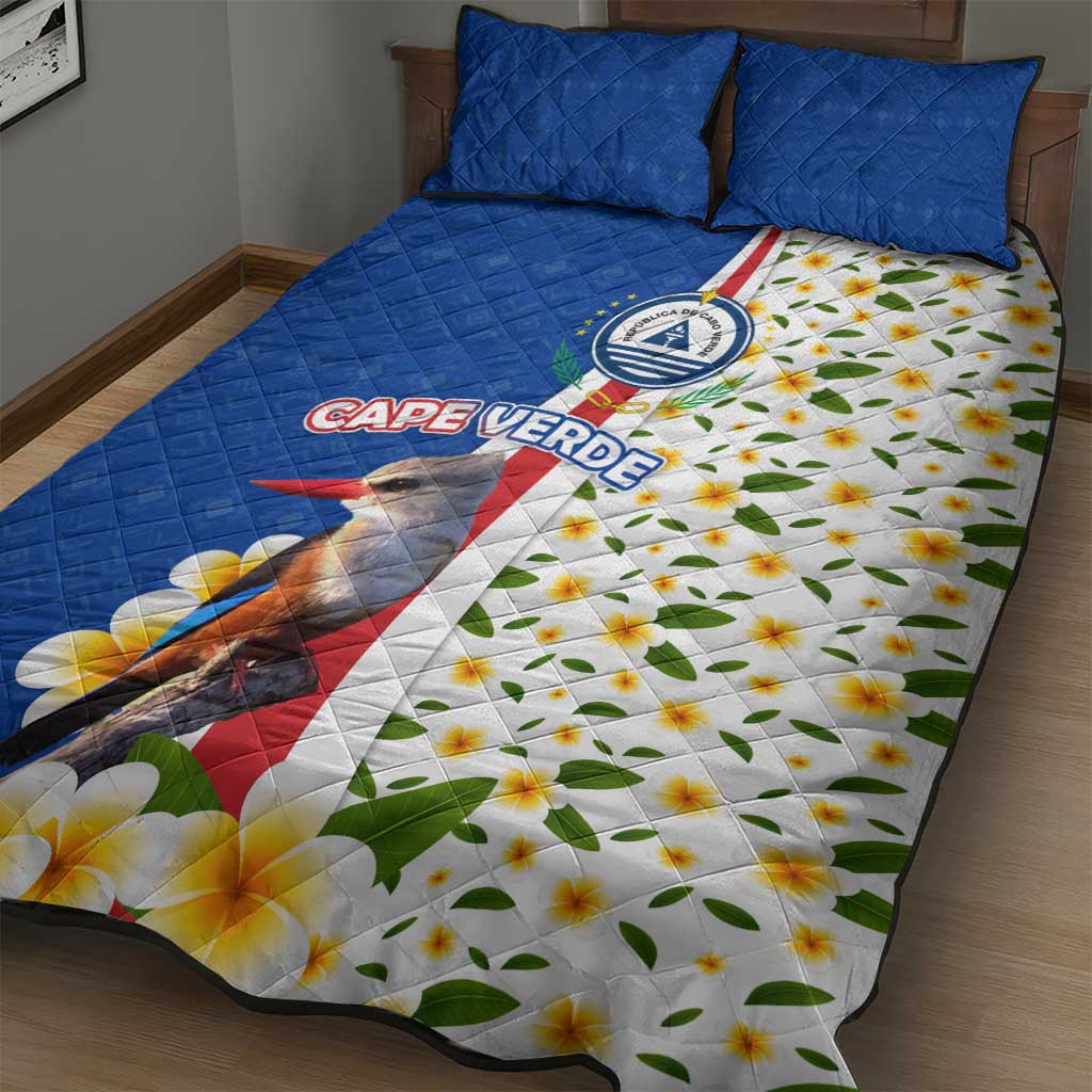 Cape Verde Quilt Bed Set Kingfisher Bird Floral Flag Spirit - African Pride