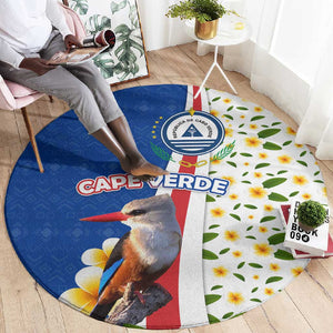 Cape Verde Round Carpet Kingfisher Bird Floral Flag Spirit - African Pride