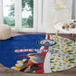 Cape Verde Round Carpet Kingfisher Bird Floral Flag Spirit - African Pride