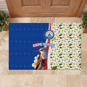 Cape Verde Rubber Doormat Kingfisher Bird Floral Flag Spirit - African Pride