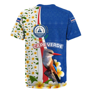 Cape Verde Rugby Jersey Kingfisher Bird Floral Flag Spirit - African Pride