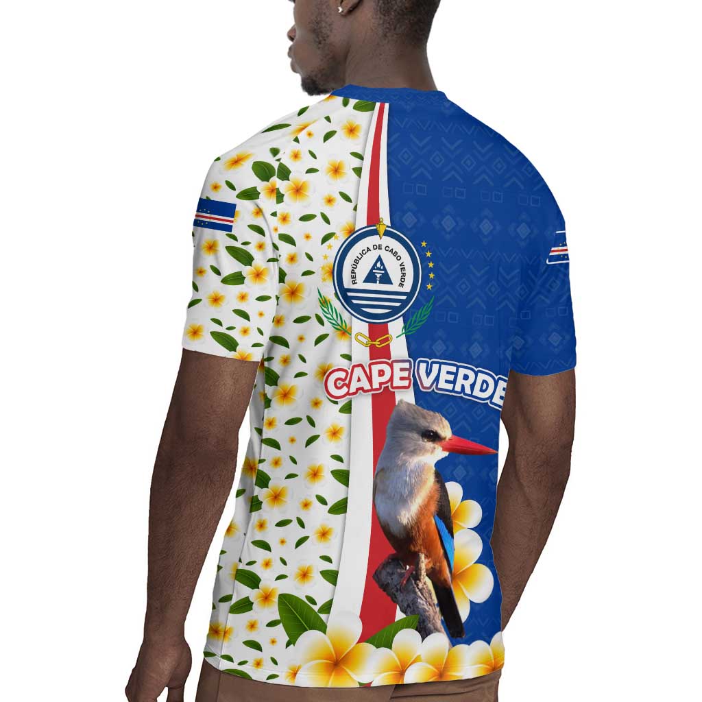 Cape Verde Rugby Jersey Kingfisher Bird Floral Flag Spirit - African Pride