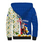 Cape Verde Sherpa Hoodie Kingfisher Bird Floral Flag Spirit - African Pride
