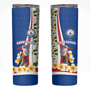 Cape Verde Skinny Tumbler Kingfisher Bird Floral Flag Spirit - African Pride