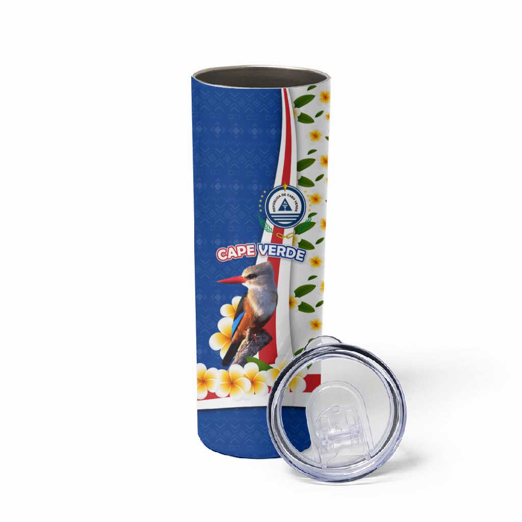 Cape Verde Skinny Tumbler Kingfisher Bird Floral Flag Spirit - African Pride