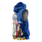 Cape Verde Sleeveless Hoodie Kingfisher Bird Floral Flag Spirit - African Pride