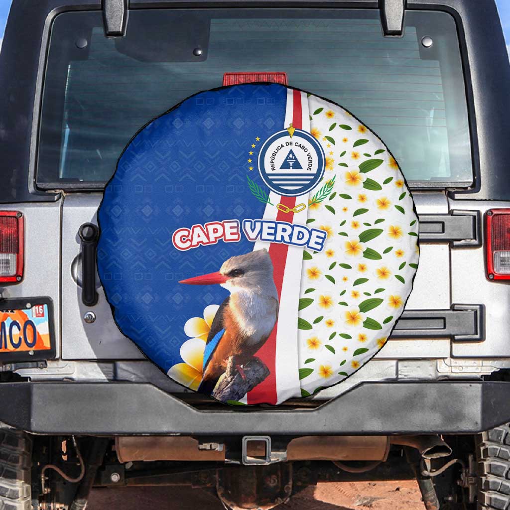 Cape Verde Spare Tire Cover Kingfisher Bird Floral Flag Spirit - African Pride