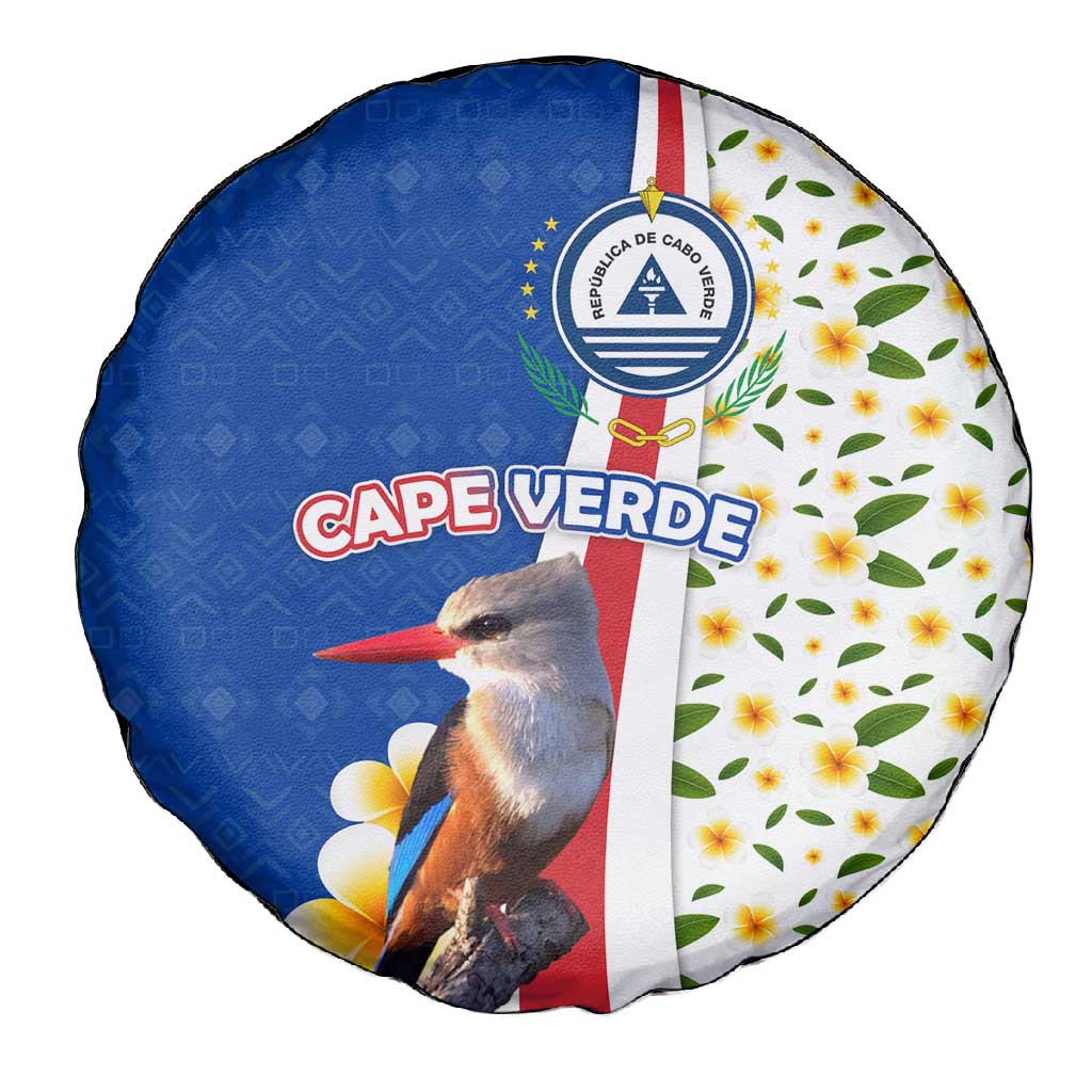 Cape Verde Spare Tire Cover Kingfisher Bird Floral Flag Spirit - African Pride