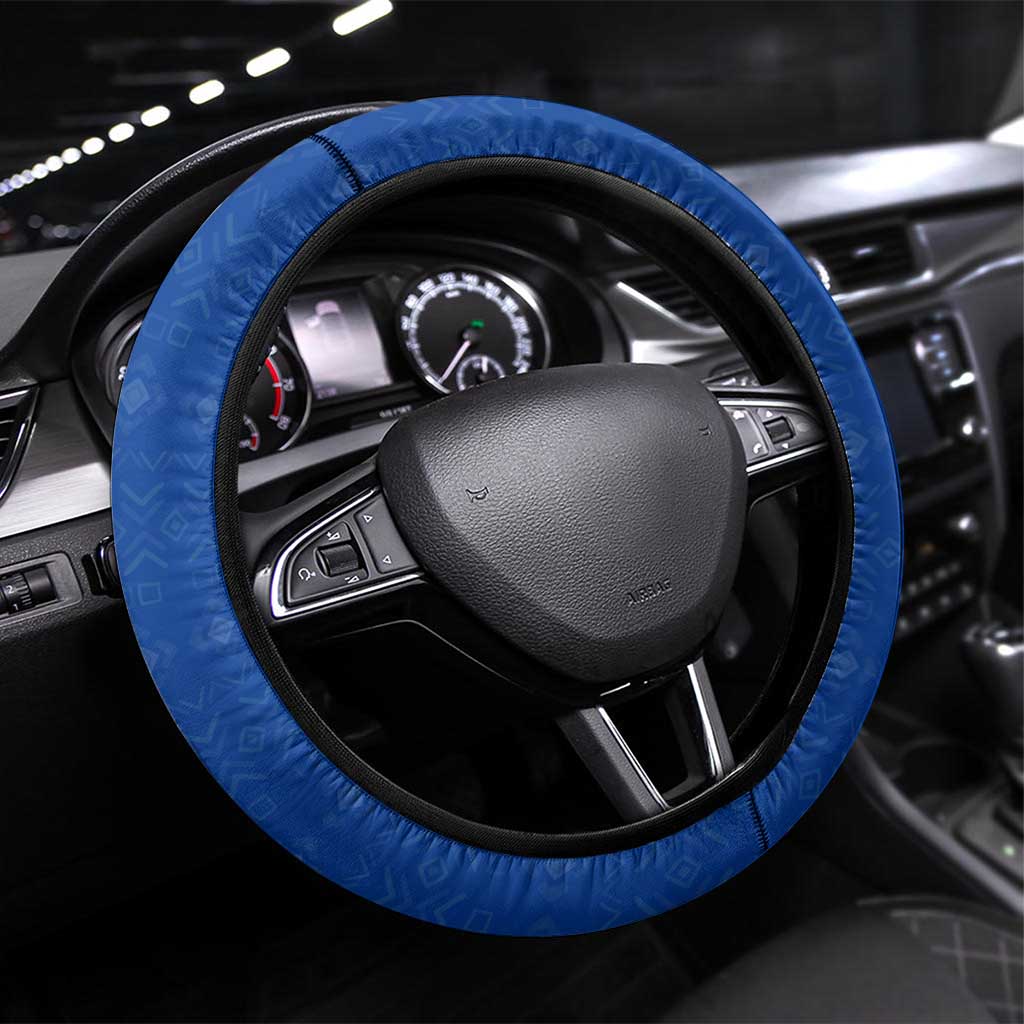 Cape Verde Steering Wheel Cover Kingfisher Bird Floral Flag Spirit - African Pride