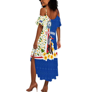 Cape Verde Summer Maxi Dress Kingfisher Bird Floral Flag Spirit - African Pride