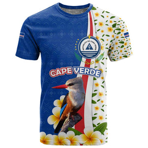 Cape Verde T shirt Kingfisher Bird Floral Flag Spirit - African Pride