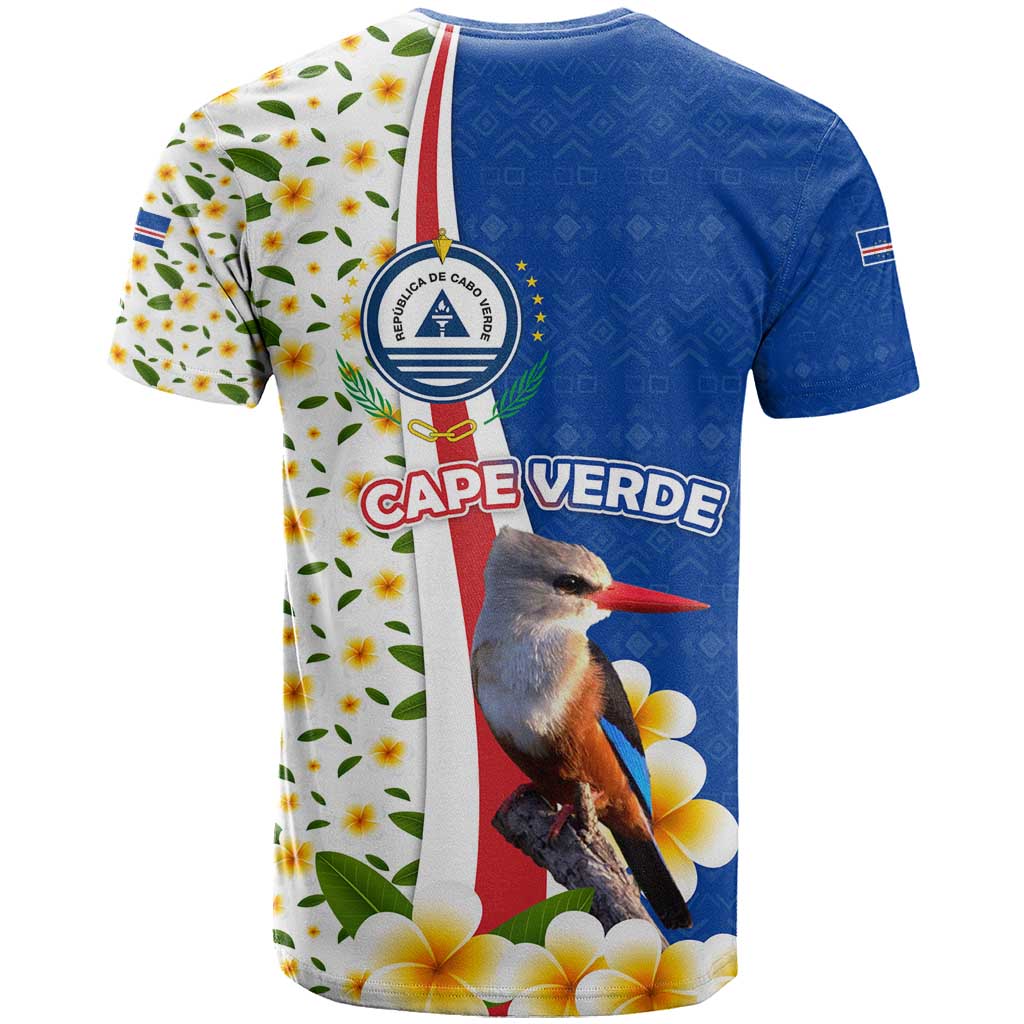 Cape Verde T shirt Kingfisher Bird Floral Flag Spirit - African Pride