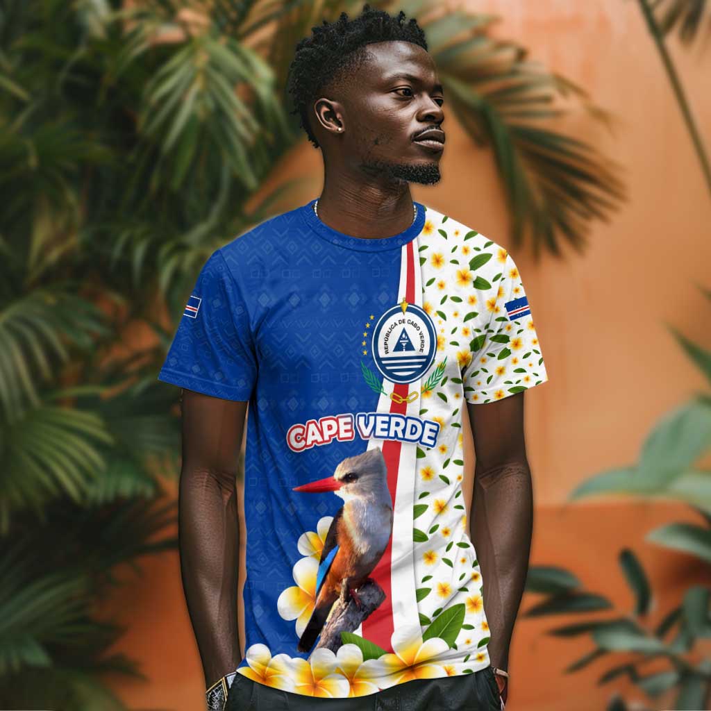 Cape Verde T shirt Kingfisher Bird Floral Flag Spirit - African Pride