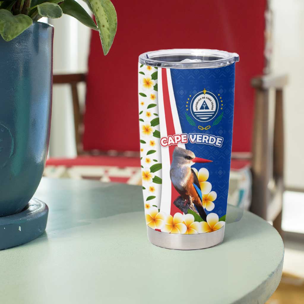 Cape Verde Tumbler Cup Kingfisher Bird Floral Flag Spirit - African Pride