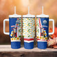 Cape Verde Tumbler With Handle Kingfisher Bird Floral Flag Spirit - African Pride