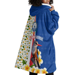 Cape Verde Wearable Blanket Hoodie Kingfisher Bird Floral Flag Spirit - African Pride