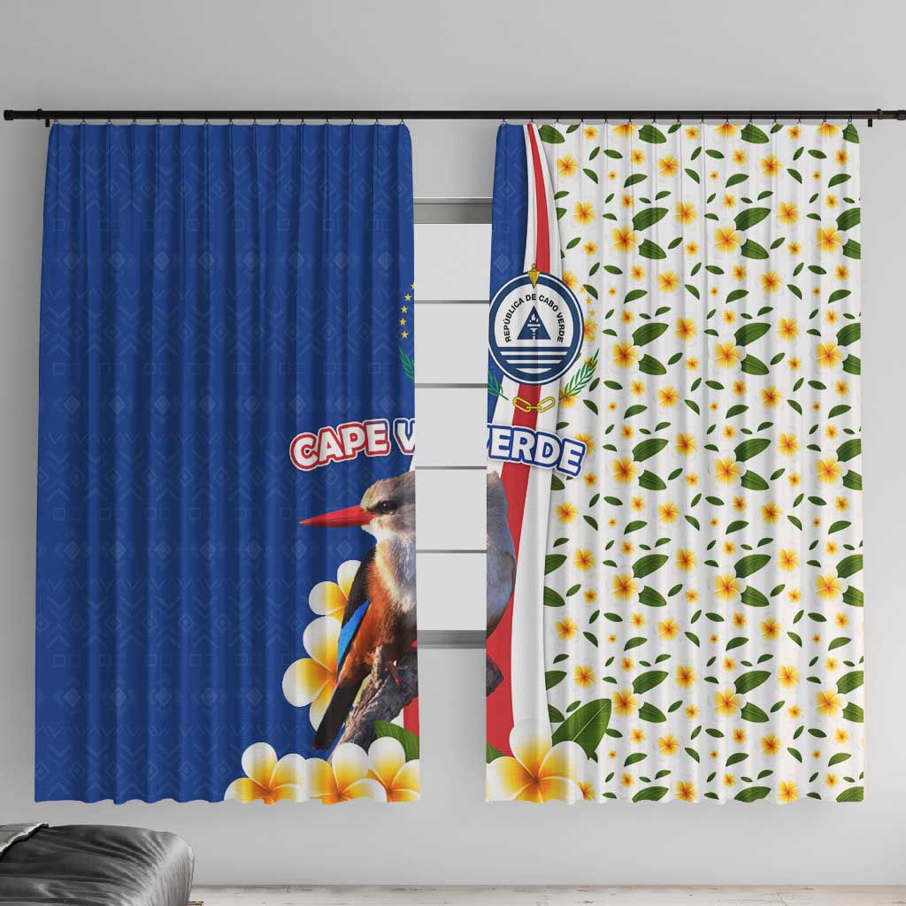 Cape Verde Window Curtain Kingfisher Bird Floral Flag Spirit - African Pride