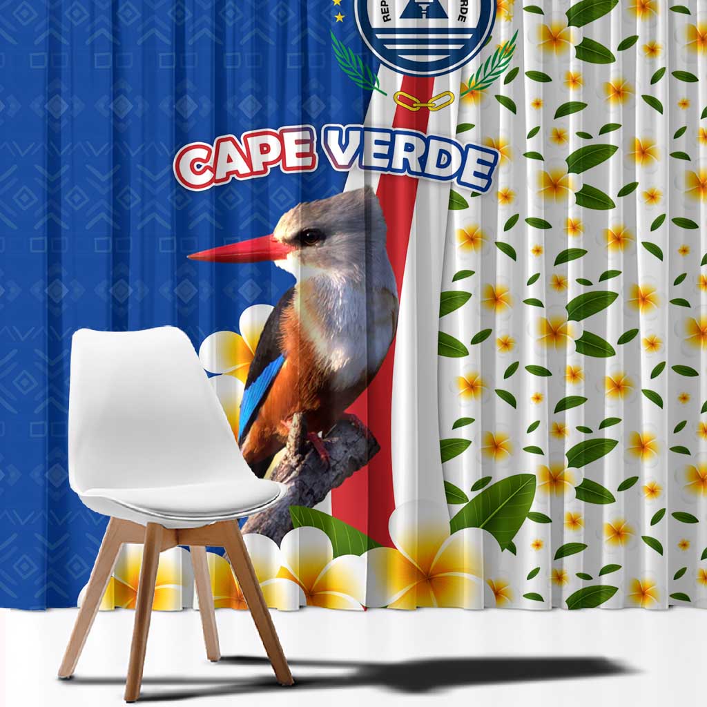 Cape Verde Window Curtain Kingfisher Bird Floral Flag Spirit - African Pride