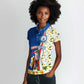 Cape Verde Women Polo Shirt Kingfisher Bird Floral Flag Spirit - African Pride