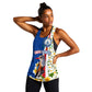 Cape Verde Women Racerback Tank Kingfisher Bird Floral Flag Spirit - African Pride