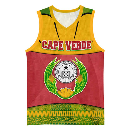 Cape Verde Basketball Jersey One Heart Ten Islands National Emblem Spirit - African Pride