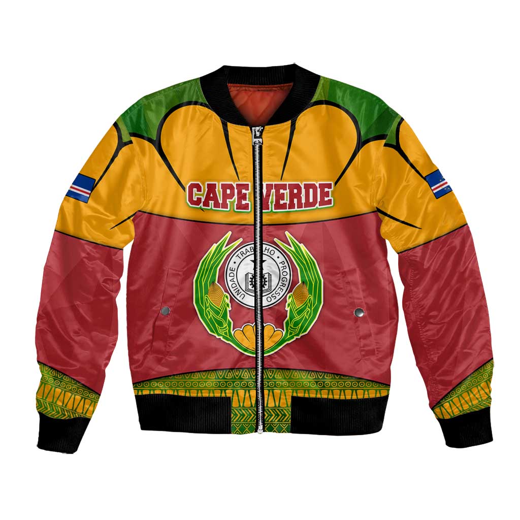 Cape Verde Bomber Jacket One Heart Ten Islands National Emblem Spirit - African Pride