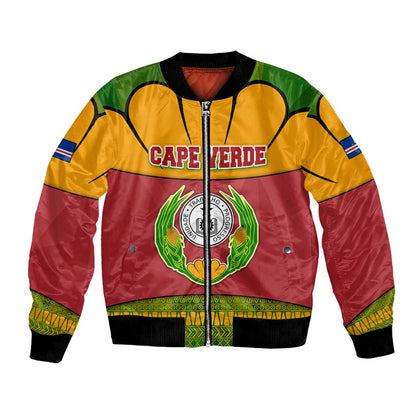 Cape Verde Bomber Jacket One Heart Ten Islands National Emblem Spirit - African Pride