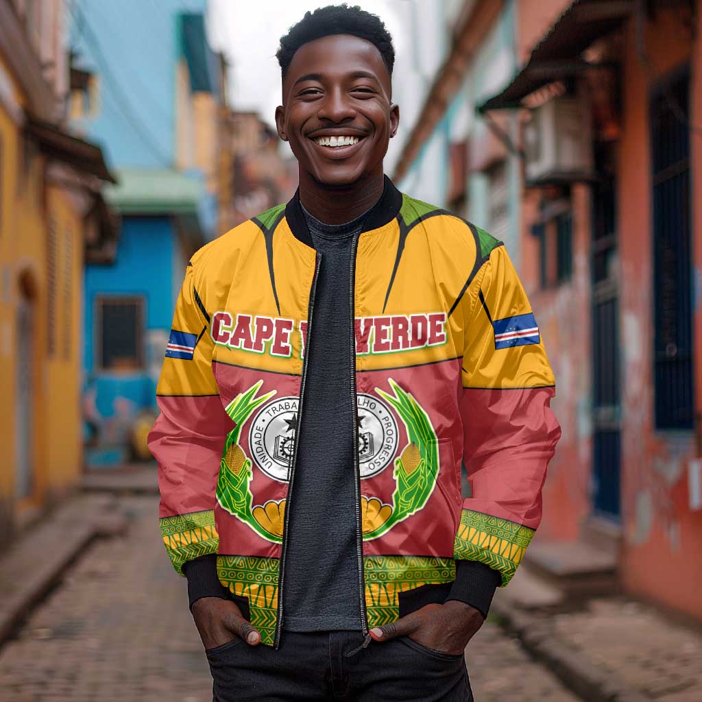 Cape Verde Bomber Jacket One Heart Ten Islands National Emblem Spirit - African Pride