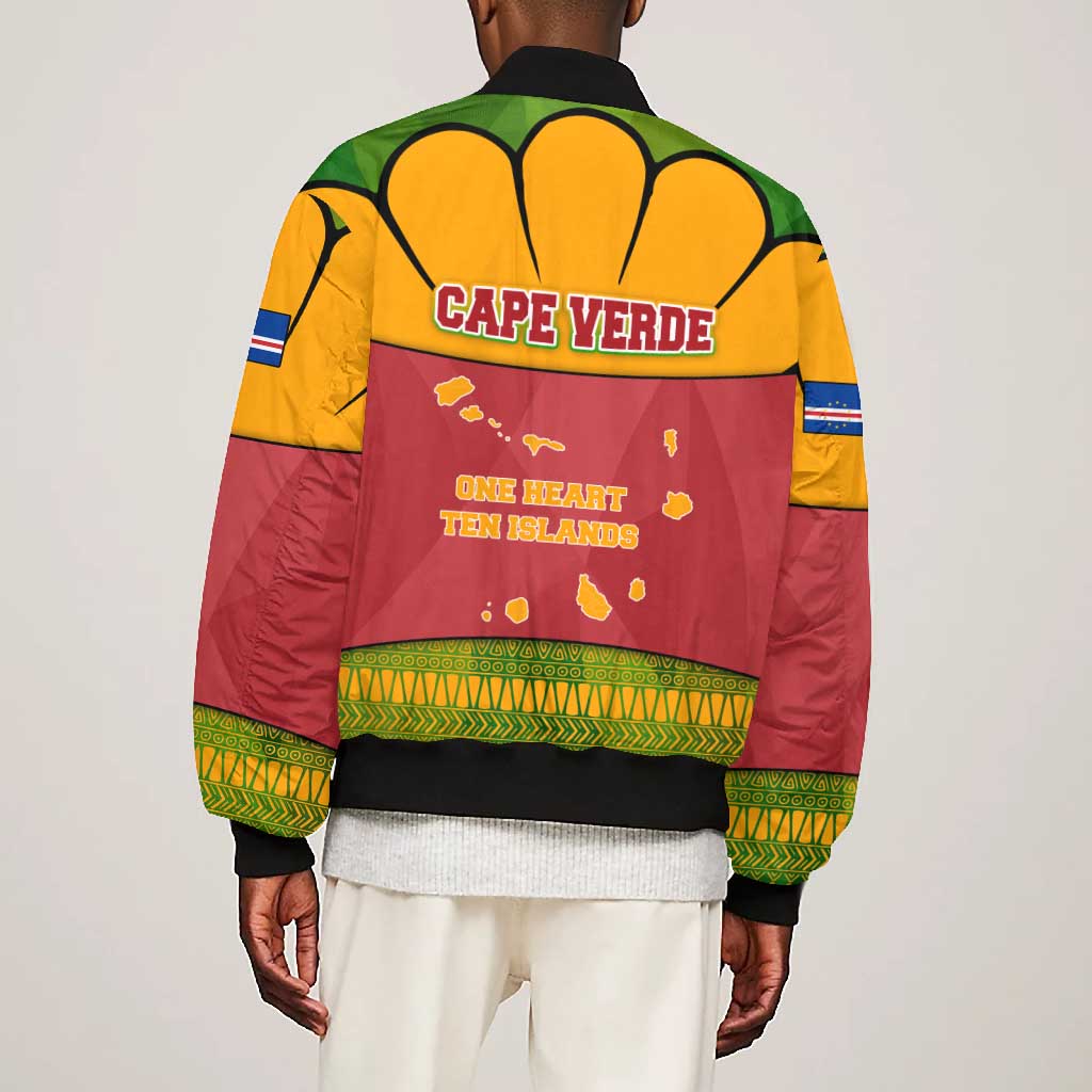 Cape Verde Bomber Jacket One Heart Ten Islands National Emblem Spirit - African Pride