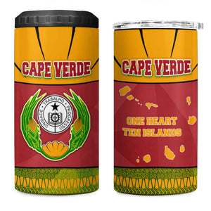Cape Verde 4 in 1 Can Cooler Tumbler One Heart Ten Islands National Emblem Spirit - African Pride