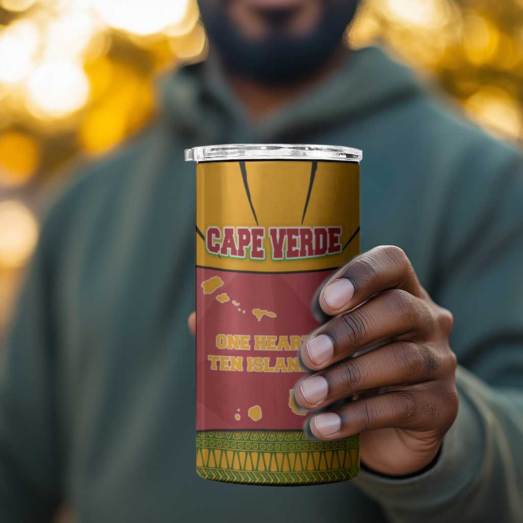 Cape Verde 4 in 1 Can Cooler Tumbler One Heart Ten Islands National Emblem Spirit - African Pride