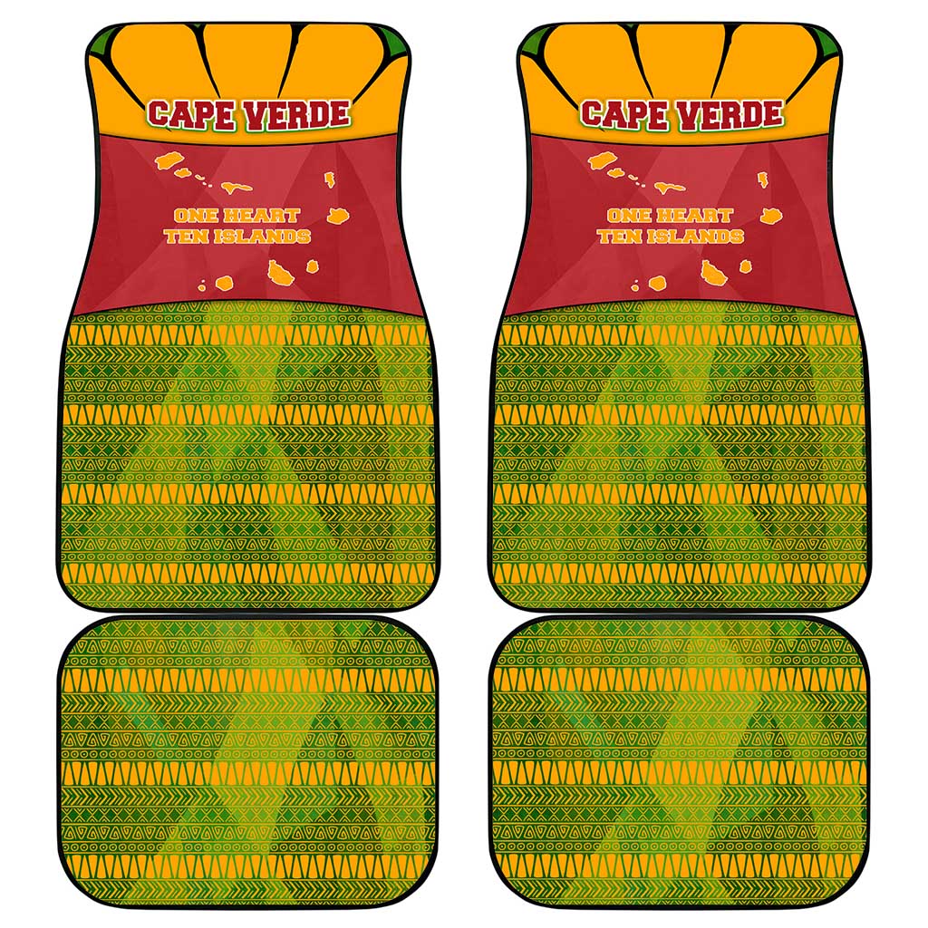 Cape Verde Car Mats One Heart Ten Islands National Emblem Spirit - African Pride