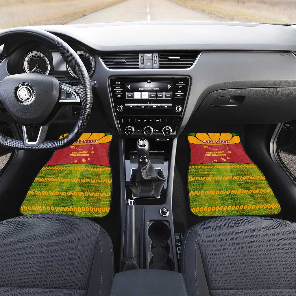 Cape Verde Car Mats One Heart Ten Islands National Emblem Spirit - African Pride