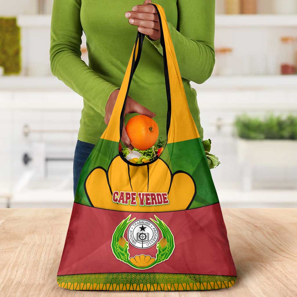Cape Verde Grocery Bag One Heart Ten Islands National Emblem Spirit - African Pride
