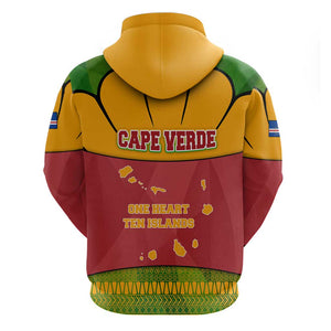 Cape Verde Hoodie One Heart Ten Islands National Emblem Spirit - African Pride