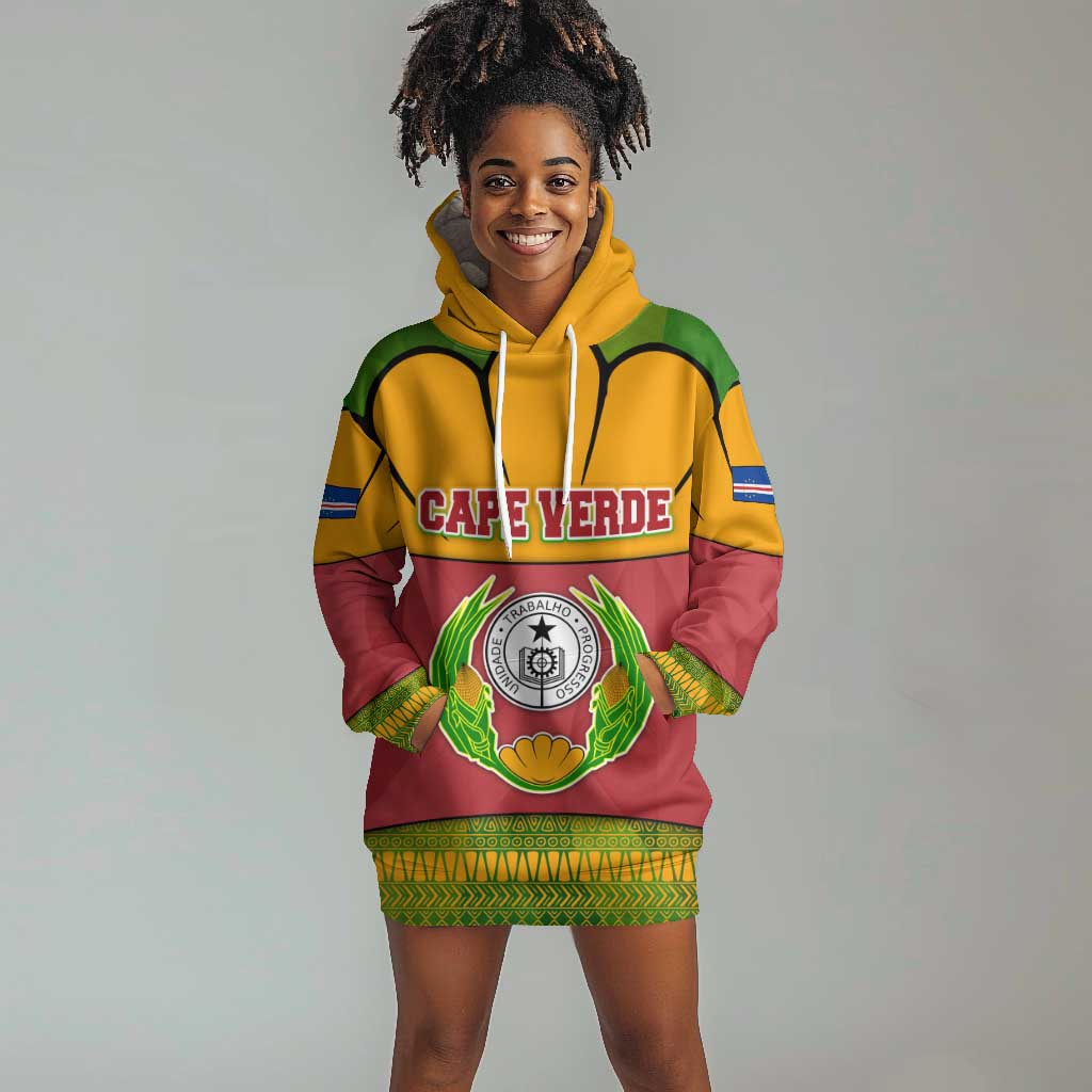 Cape Verde Hoodie Dress One Heart Ten Islands National Emblem Spirit - African Pride