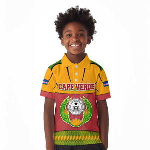 Cape Verde Kid Polo Shirt One Heart Ten Islands National Emblem Spirit - African Pride
