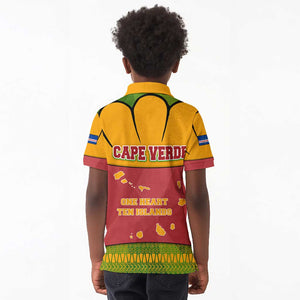 Cape Verde Kid Polo Shirt One Heart Ten Islands National Emblem Spirit - African Pride
