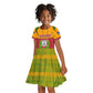 Cape Verde Kid Short Sleeve Dress One Heart Ten Islands National Emblem Spirit - African Pride
