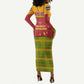 Cape Verde Long Sleeve Bodycon Dress One Heart Ten Islands National Emblem Spirit - African Pride
