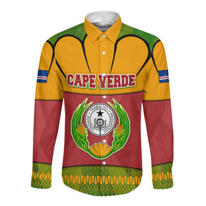 Cape Verde Long Sleeve Button Shirt One Heart Ten Islands National Emblem Spirit - African Pride