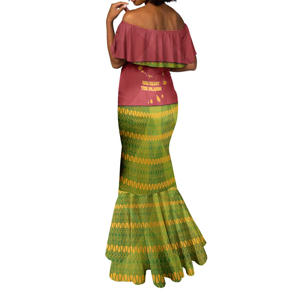 Cape Verde Mermaid Dress One Heart Ten Islands National Emblem Spirit - African Pride
