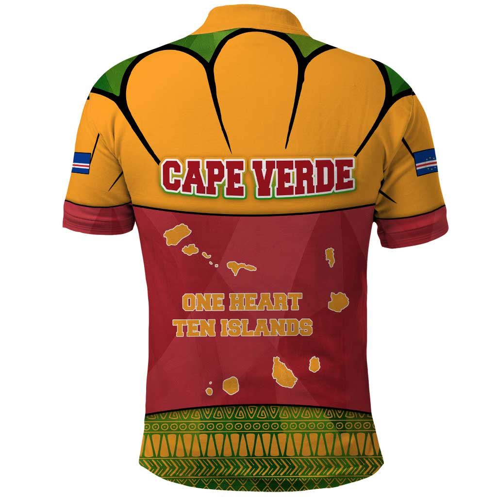 Cape Verde Polo Shirt One Heart Ten Islands National Emblem Spirit - African Pride